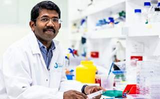 Researcher in lab